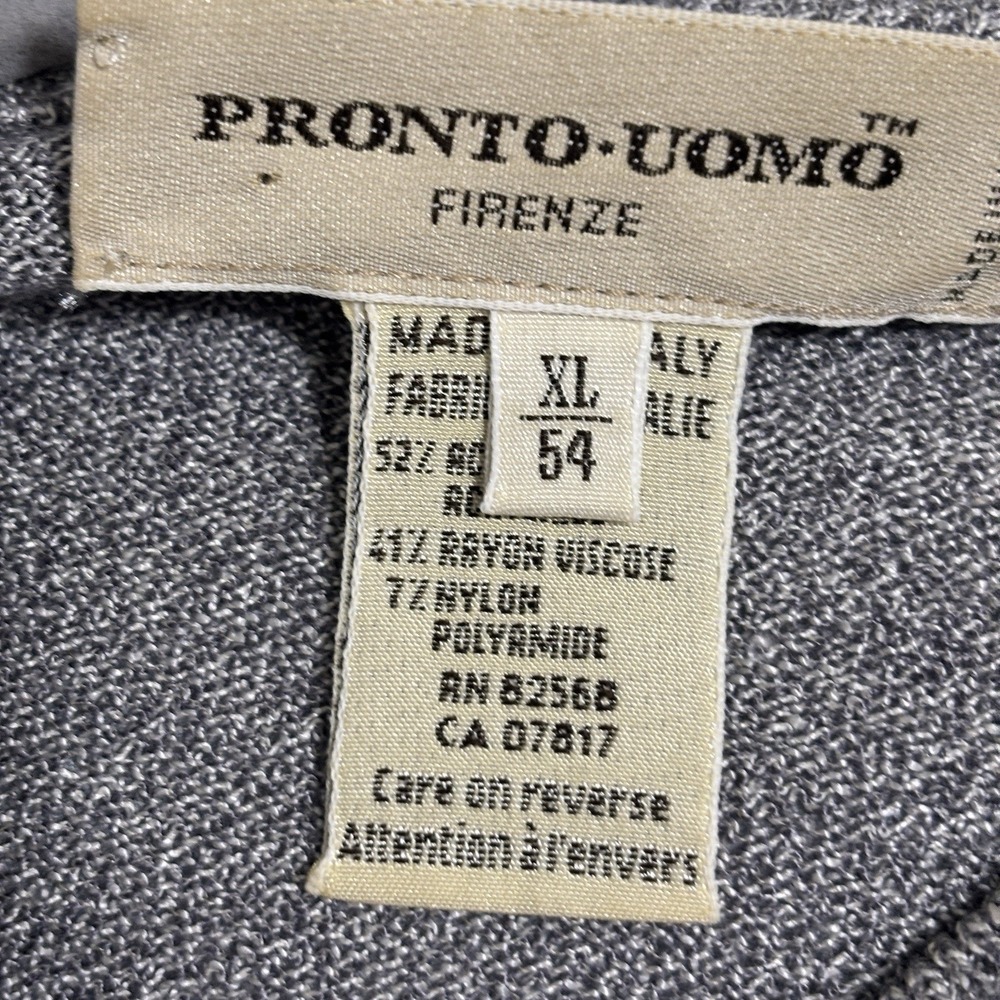 Pronto-Uomo Firenze Mock Neck Sweater Men's Sz XL Gray - Picture 9 of 9